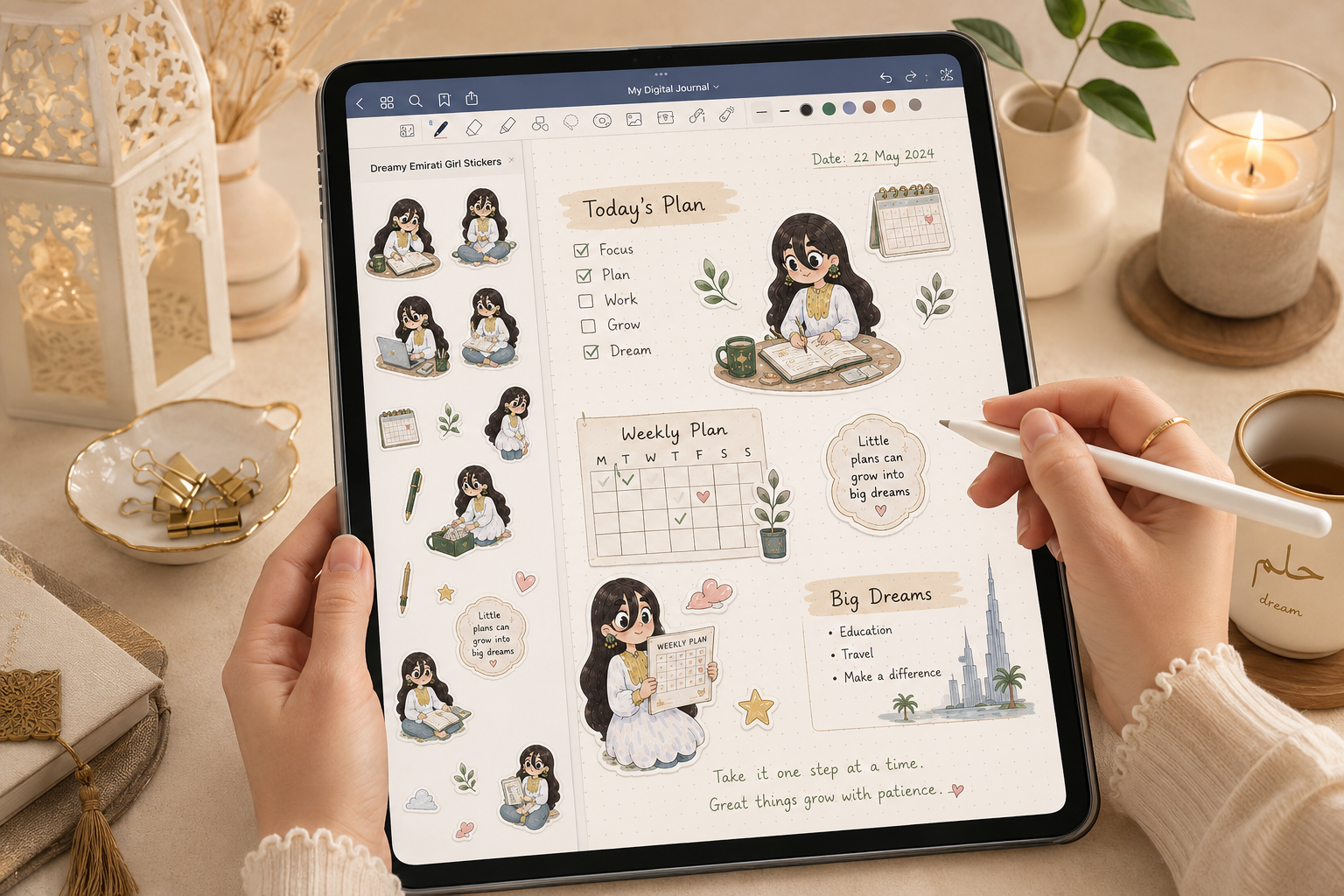 Emirati Dreamer Digital 22 Stickers set