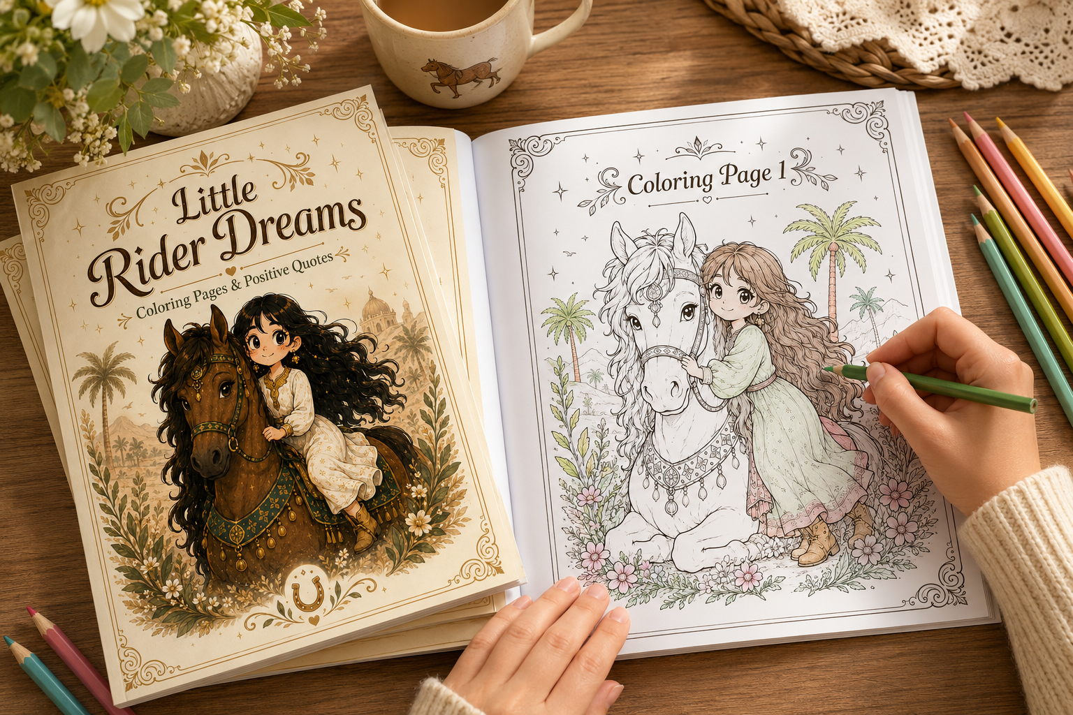 Little Rider Dreams Printable Coloring Book & Positive Quotes